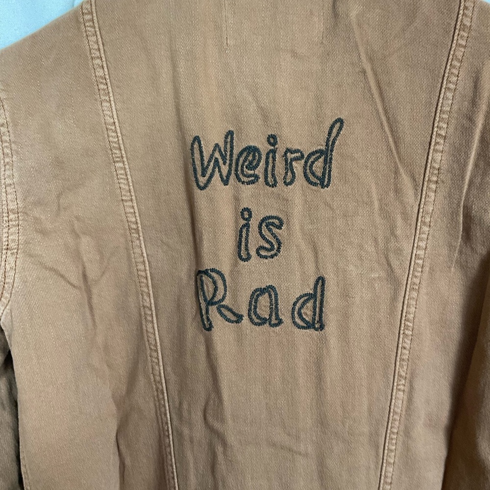 Sandrine Rose FREE PEOPLE “Weird is Rad” Deep Zip Jumpsuit Slouchy XS Linen Fab - Picture 5 of 10